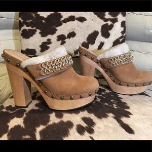 Koolaburra Suede Shearling Clogs 8